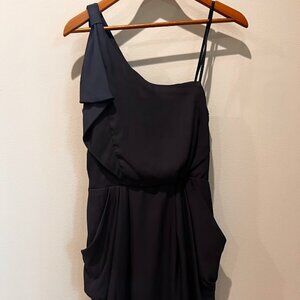 BCBGeneration One-Shoulder Navy Dress with Pockets, Size M